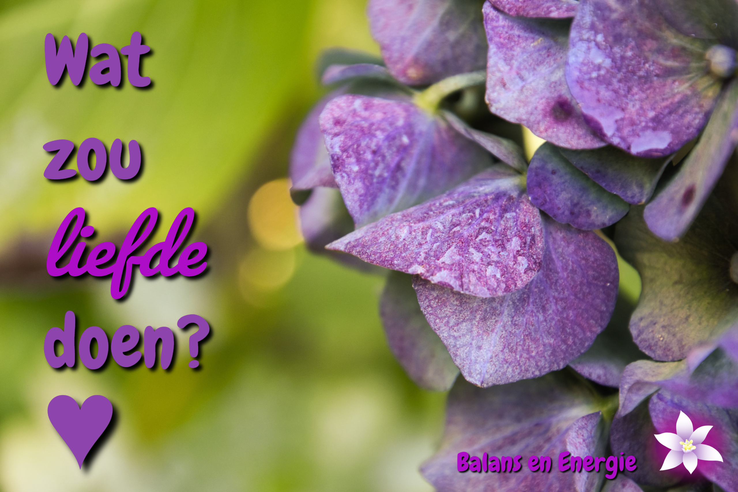 Wat zou liefde doen? Balans en Energie. Fotografie en bewerking door Marion.